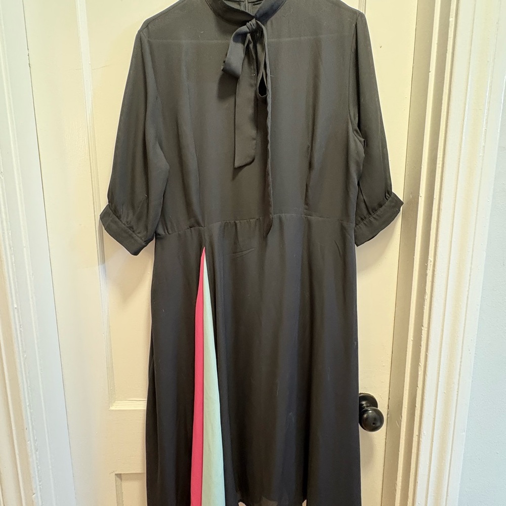 Black Dress with Colorful Accents